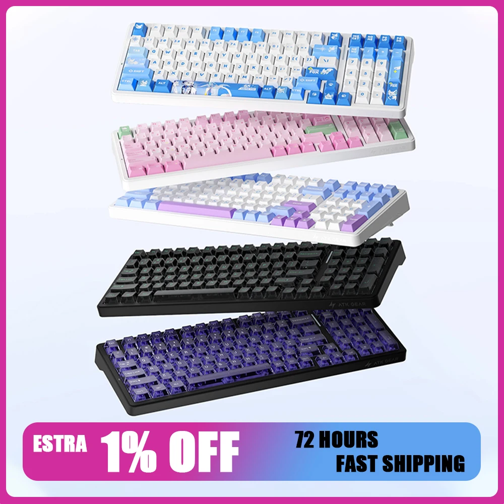 

ATK A98 PRO Mechanical Keyboard 3mode wireless Bluetooth A98PRO Gaming Keyboard Ergonomics Hot Swap Custom Esports Office Gift