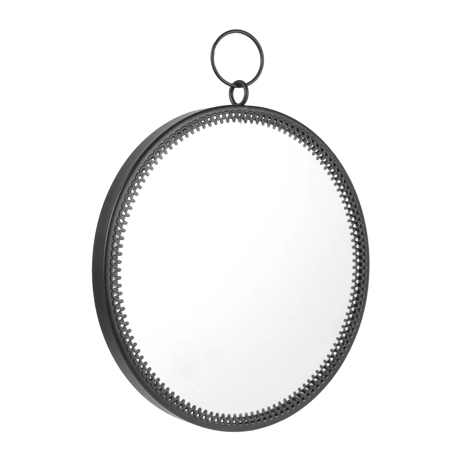 

Hanging Round Mirror Iron and Glass Construction Fade Resistant Odor Free Wall Decor Mirror Bathroom Bedroom Makeup Vanity