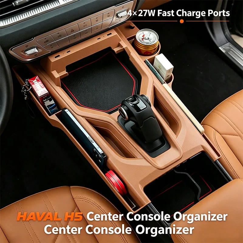 For Haval H5 2023-2025 Center Console Organizer Cover Trim Tray Car Central Armrest Storage Box Modified Interior Accessories