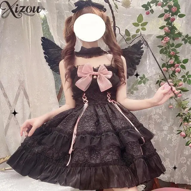 

Gothic Jsk Suspender Dress Summer Elegant Casual Ball Gown Sweet Fashion 2025 Fashion Women's Cute Kawaii Short Lolita Dresses