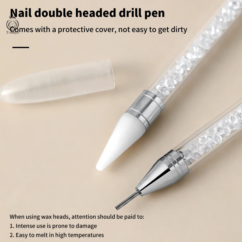 1Pc Crystal Double Head Point Drill Pen Gem Rhinestone Picker Wax Pencil 2Ways Use Sticking Picking Dotting Jewelry Tools