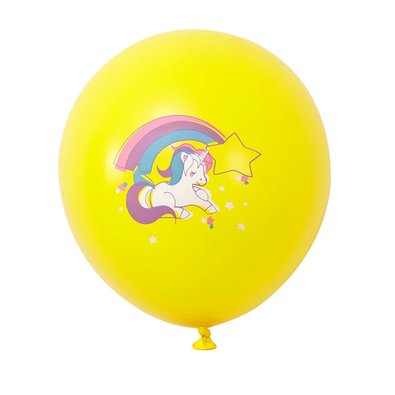 16 قطعة من بالونات اللاتكس بألوان قوس قزح يونيكورن مقاس 12 بوصة للأطفال، زينة حفلات أعياد الميلاد، استحمام الطفل، ألعاب الحفلات #3