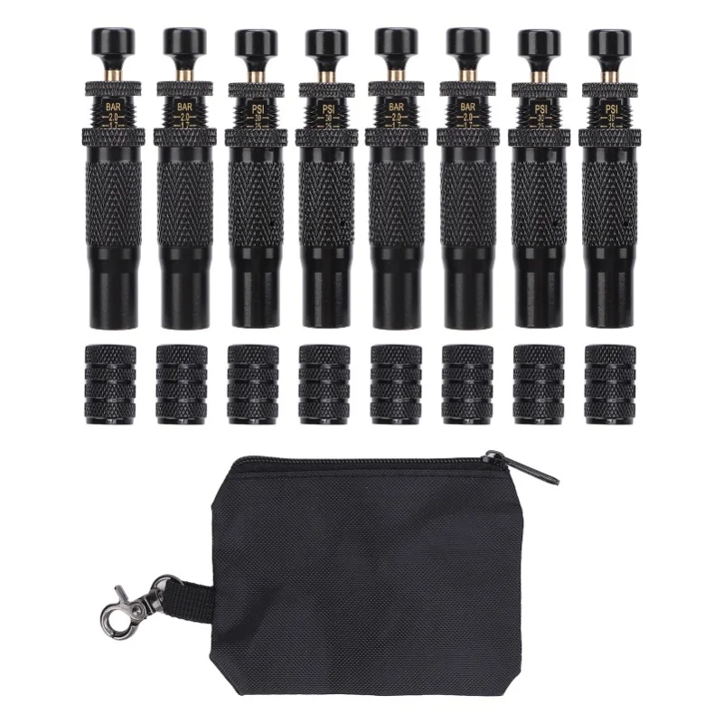 

8PCS Tire Deflator Valve Kit Adjustable Auto Stop 10 To 30 PSI Range Screw On Tyre Air Down Tool For Off Road 4x4 Vehicle