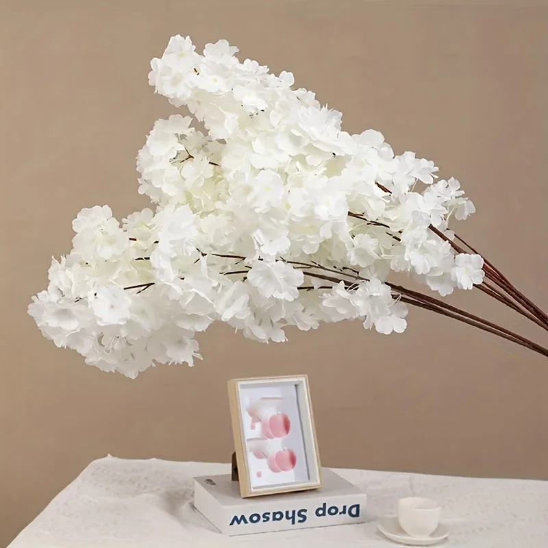 Künstliche Kirschblüte, rosa, weißer Kirschbaum, Seidenblume, Frühlingskirsche, DIY Bonsai-Bogen, Hochzeit, Requisiten, Heimdekoration – Detail 5