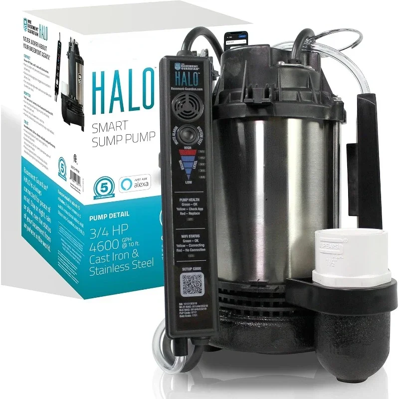 3/4 HP Basement Guardian HALO - Up to 5,490 Gallons Per Hour - Digitally Connected Sump Pump