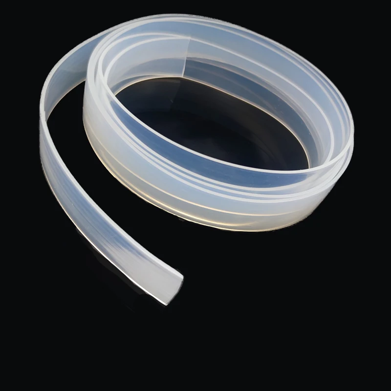 Solid Silicone Strip Flat Bar Light Box Seal Strip 2 3 4 5 6 7 8 10 12 x 6 8 9 10 12 14 15 18 20 30 40 50mm 1m Transparent