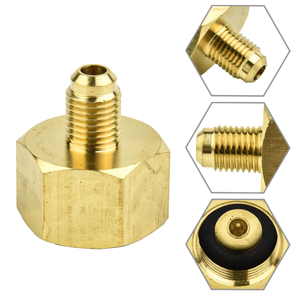 Part Bottle Adapter Accessories 1/4SAE G3/4 60g Brass Car Conditioner Adapter For R134A Bottle Adapter Anti-aging