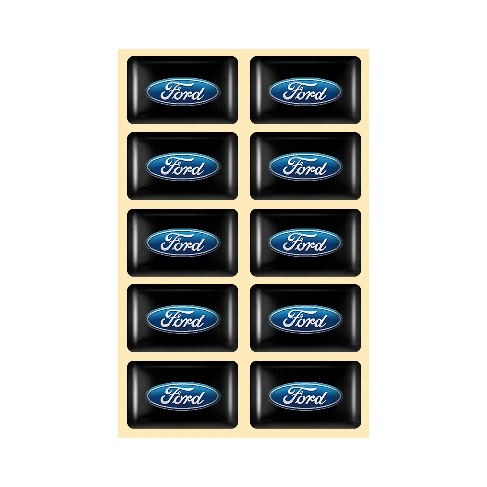 10pcs 3D Styling Drip glue Badge Emblem sticker accessories decoration For Focus MK2 Fiesta Mustang MK7 Mondeo Mk4 Fusion Kuga