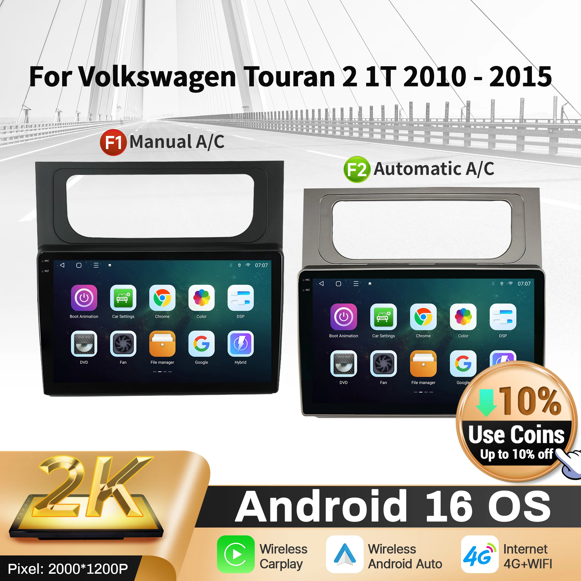 10" Car Radio For V…