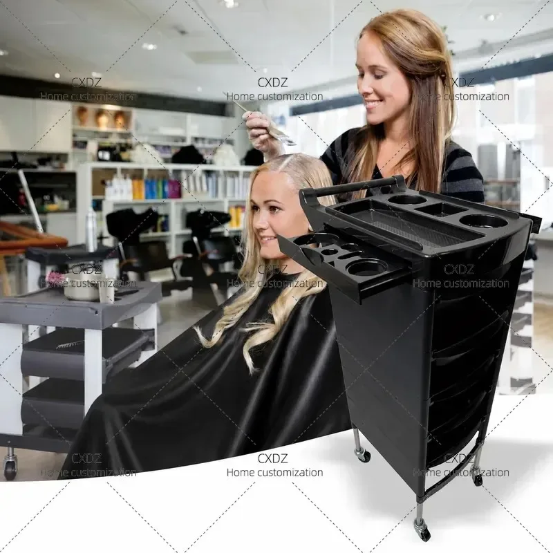 Wholesale Hair Salon Trolley Barber Tool Cart Beauty Storage Shelf for Perm Dyeing Oil Treatment Products Factory Direct