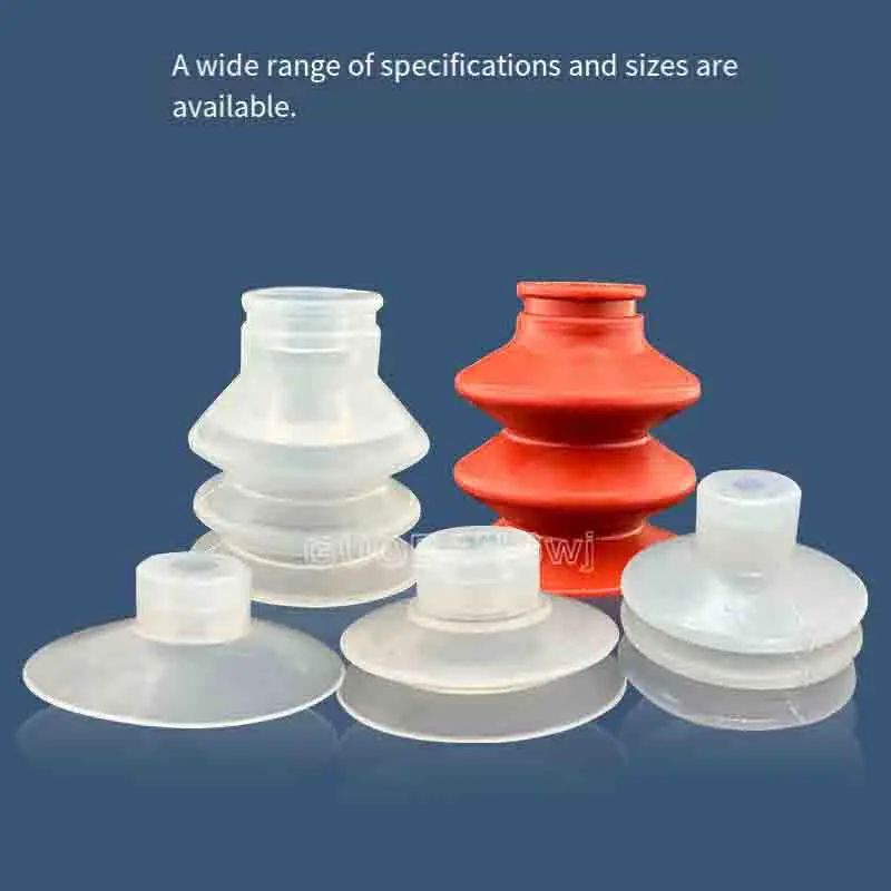 Heavy-Duty Industrial Silicone Vacuum Suction Cup, Single/Double/Triple Layer for BT Robot Hands, White & Durable, Strong Grip
