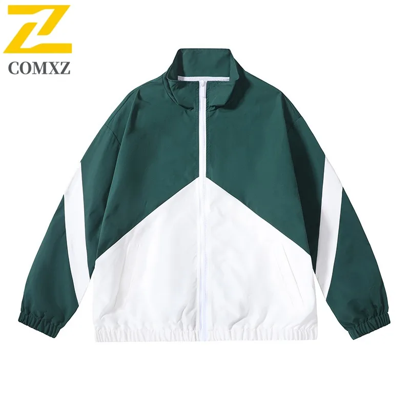 

COMXZ Mens Jacket 2025 Leisure Stand Collar Outdoor Adventure Windproof Coat Fashion Splicing Travel Wear Resistant Autumn Wear