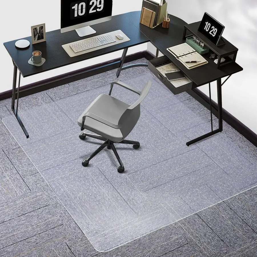 

Chair Mat for Carpet, 60 x 46 Chair Mat for Carpeted Floors, NonSlip Computer Under Desk Plastic Floor Mat for Work Gaming Chair