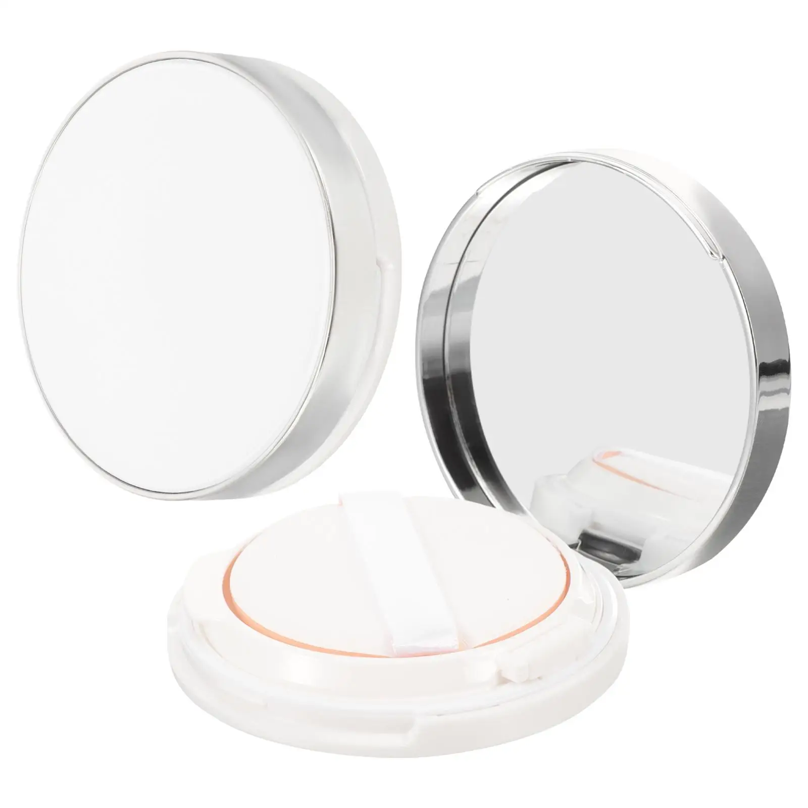

2 pcs Cushion Foundation Case Empty Powder Box for Loose Travel Refillable Compact Small Containers with Puff Lightweight