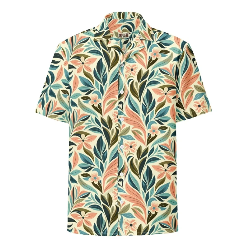 

New Summer Fashion Mens Hawaiian Shirts Short Sleeve Button Coconut Tree Printed Casual Beach Aloha Shirt Plus Size 6XL Hombre