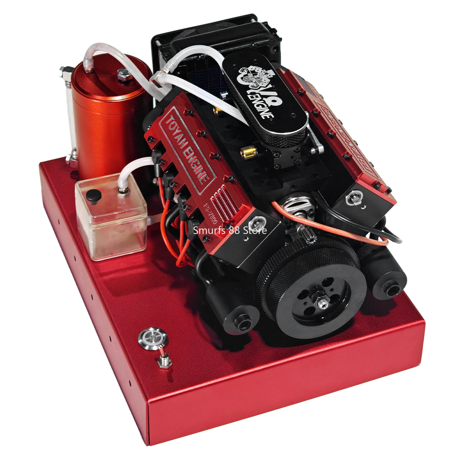 

Модель метанолового двигателя TOYAN V8 DIY Металлический 28cc 8-цилиндровый двигатель с водяным охлаждением Готовый продукт с базовыми игрушками Подарок для взрослых