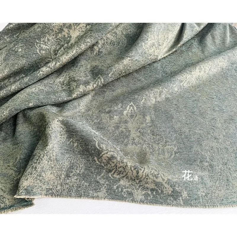 

Двусторонняя жаккардовая ткань, винтажная зеленая вышитая рубашка, платье, дизайнерская одежда, ткань «сделай сам», одежда для шитья, полиэстер