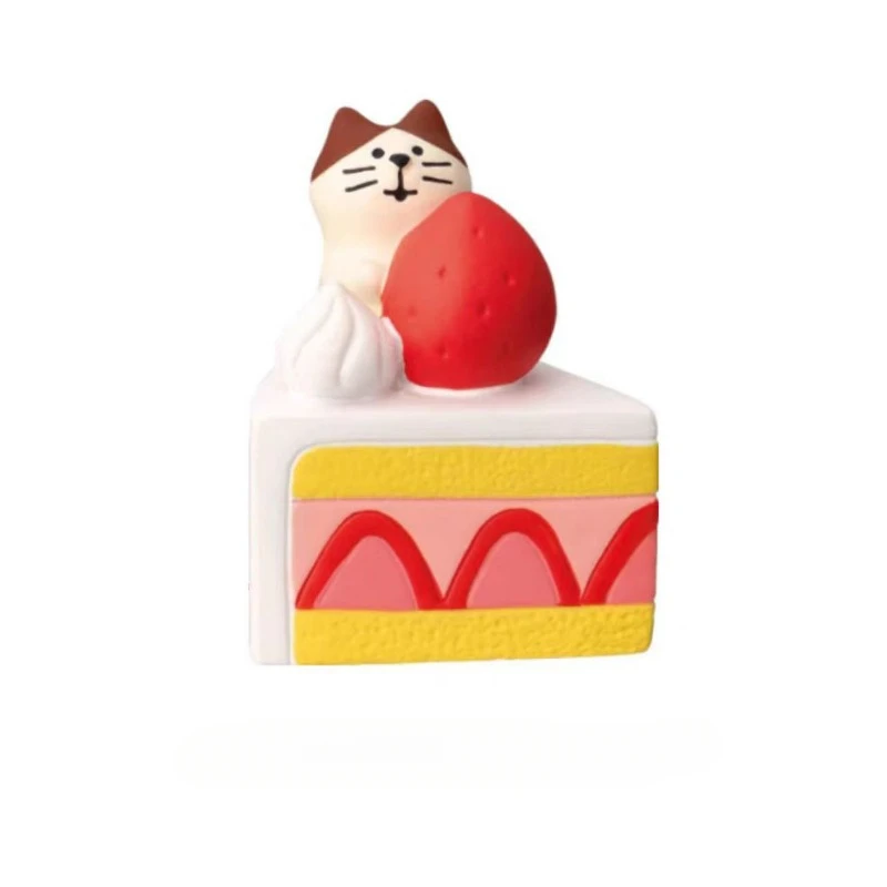 Japanese Cat Scene Small Ornament Bakery Strawberry Chocolate Valentine\'s Day Gift Decoration Resin Crafts Gift