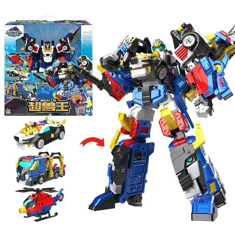 

Five Modes Super Dino Power Mini Force Transformation Robot to Car Toys Action Figures Mini Force X Deformation Airplane Toy