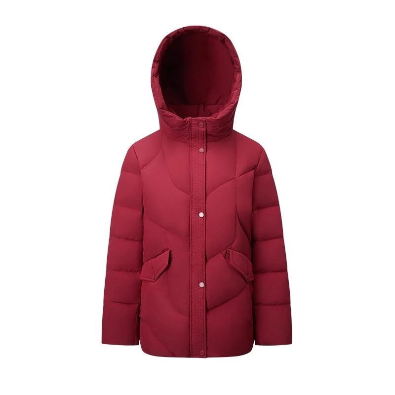 เสื้อแจ็คเก็ตขนเป็ดสั้นสำหรับผู้หญิง Chericom รุ่นใหม่ประจำฤดูใบไม้ร่วง-ฤดูหนาว 2025 มีฮู้ด เสื้อแจ็คเก็ตหนานุ่ม อุ่นสบาย ทรงตรงเรียบง่าย รุ่น Y309300Y