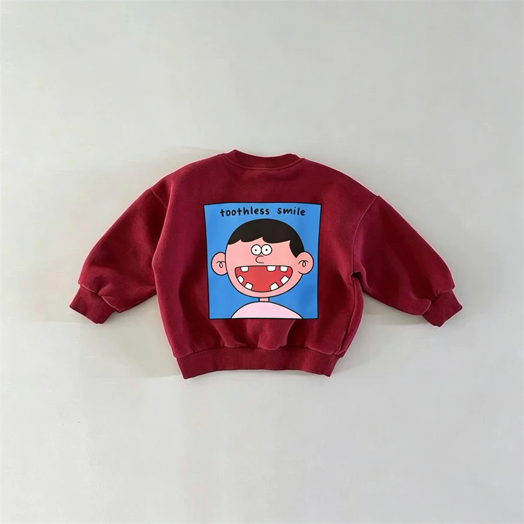 Doppelseitig bedruckter Kapuzenpullover für Kinder, Frühling und Herbst, langärmelige Oberteile, lockere, lässige Sportkleidung, Sweatshirts mit Rundhalsausschnitt für Kleinkinder – Detail 6