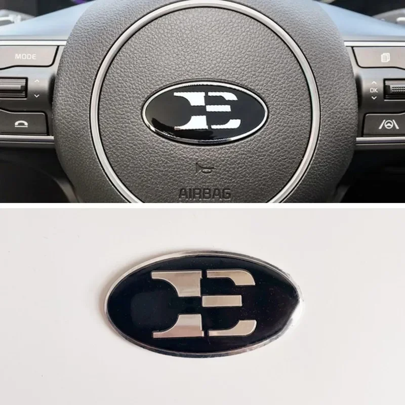 3D Aluminium Car Steering Wheel Center Emblem Badge Sticker Decal For KIA K2 K3 K5 KX5 GT Forte Rio Optima Sorento Accessories