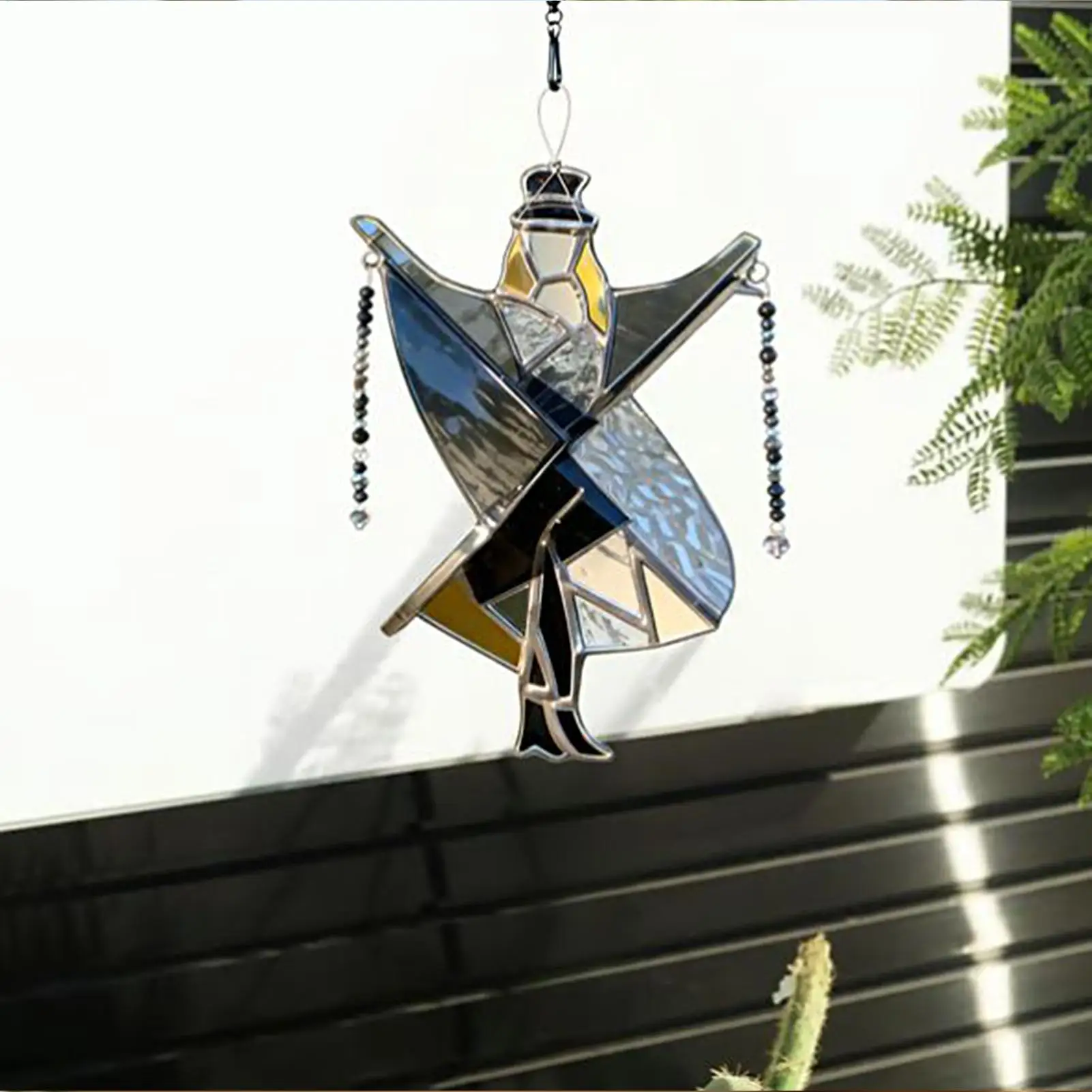 

Wind Spinner Handmade Stained Wall Art Decorative Craft Wind Spinner Ornaments for Indoor Outdoor Living Room Garden Office