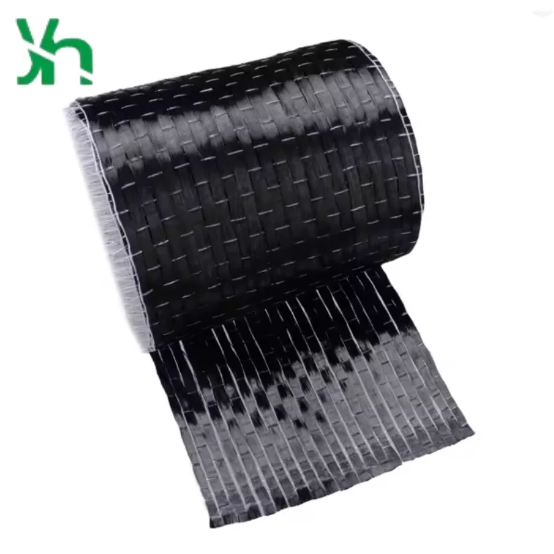 Pano unidirecional de fibra de carbono de 12K 200g 10cm de largura, usado para construção de estrutura de concreto e materiais de reforço de ponte