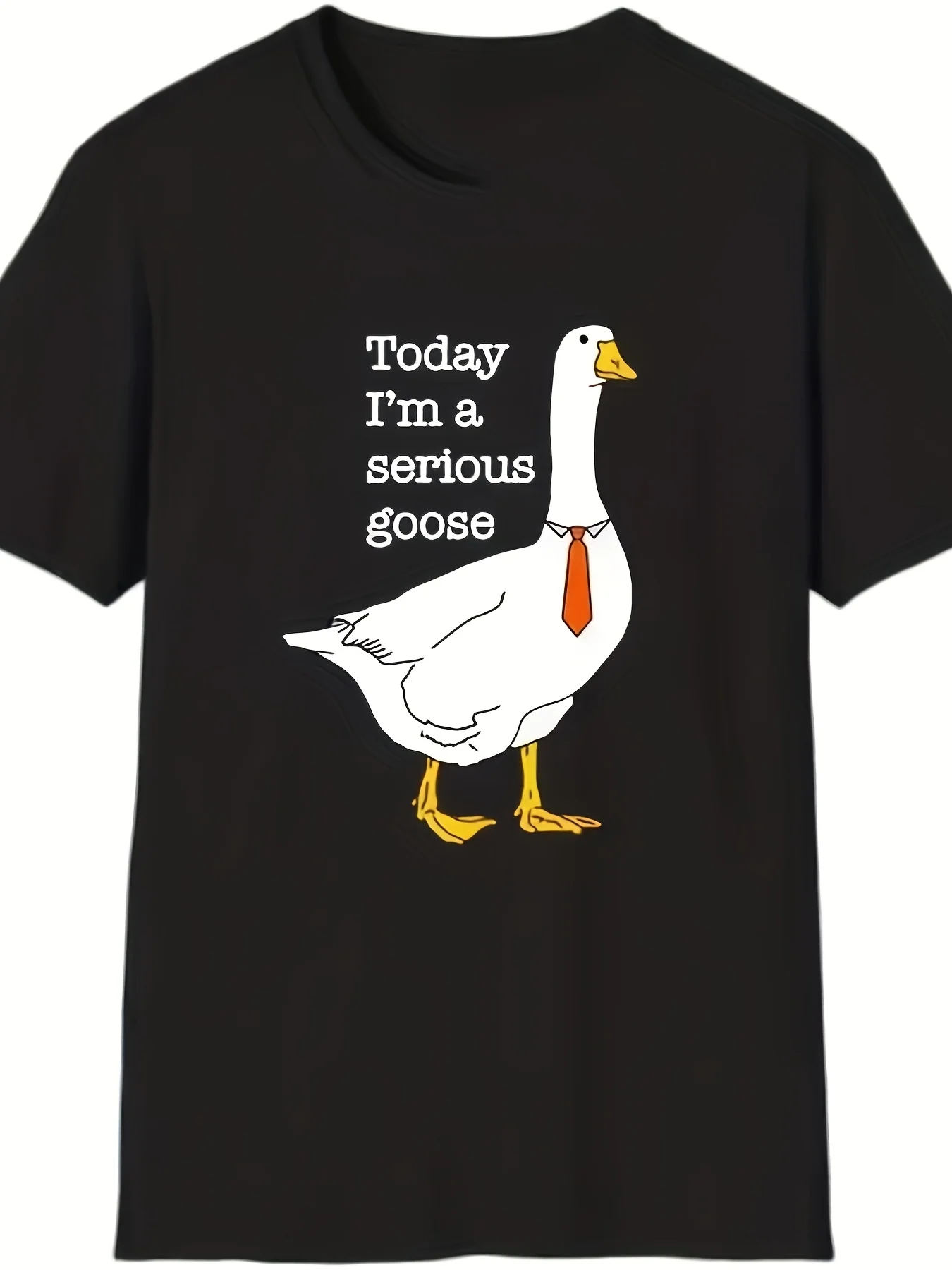 T-shirt drôle et amusant avec motif d'oie pour hommes et femmes, slogan animalier de dessin animé, col rond, en coton, humoristique, décontracté, streetwear