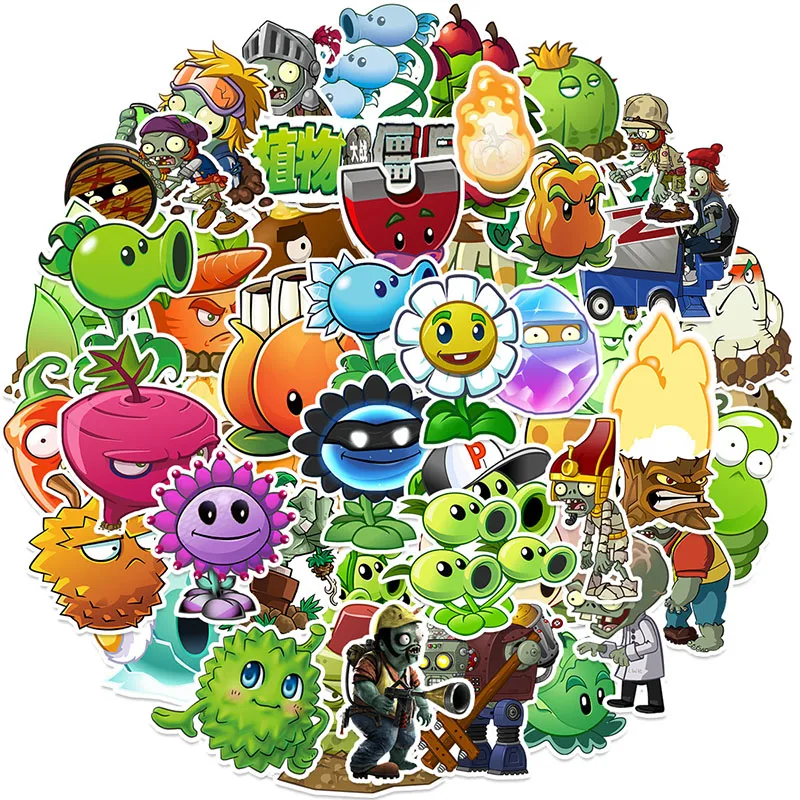 

Plants Vs. Zombies DIY Cartoon Stickers Phone Trunk Refrigerator Waterproof Anime Stickers Anime Figure Image Toys Sticker Gift