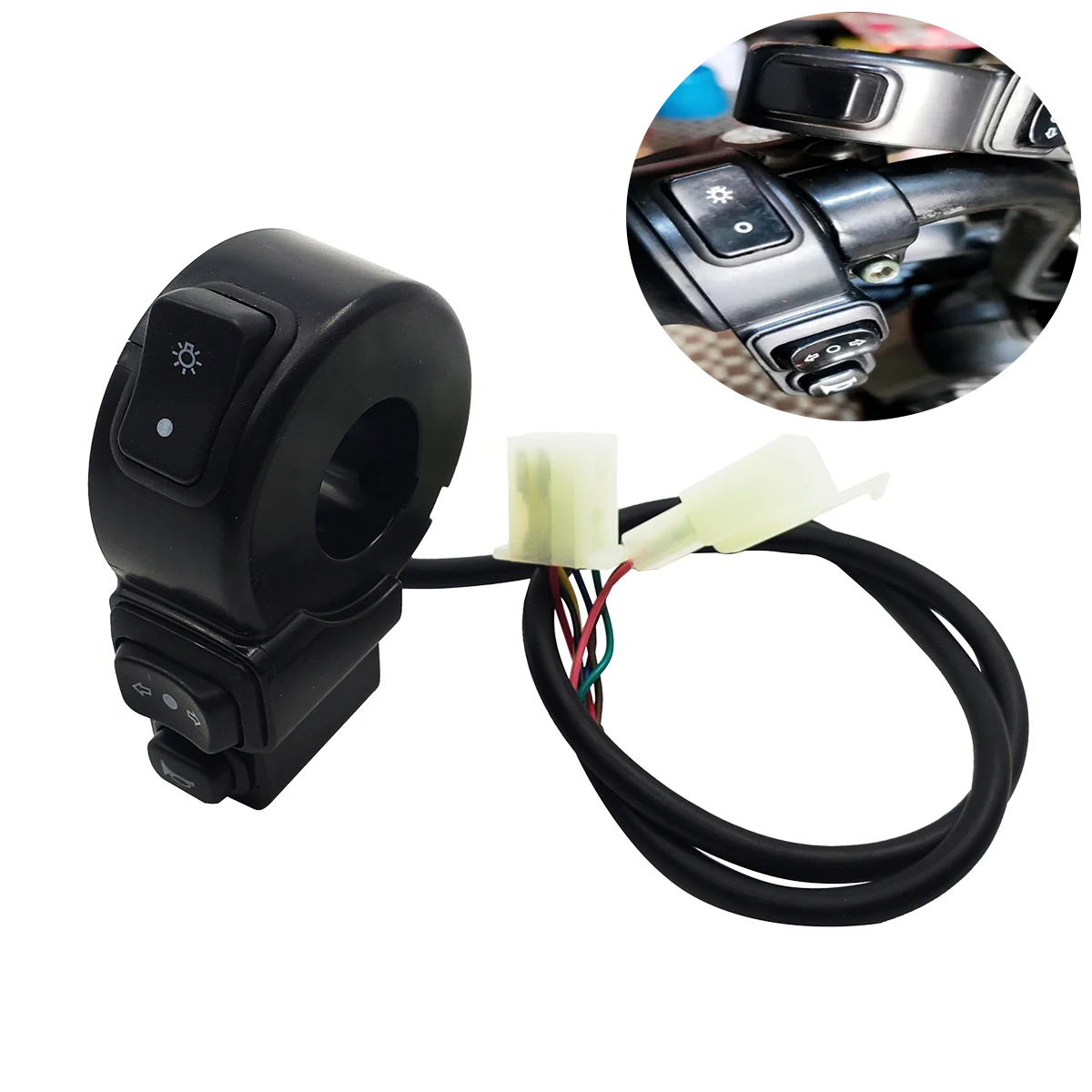 

Motorcycle Switch ATV Quad Headlights Turn Signal Horn ON/OFF Button For Honda Suzuki Kawasaki 22mm Handlebars Universal 3 In1