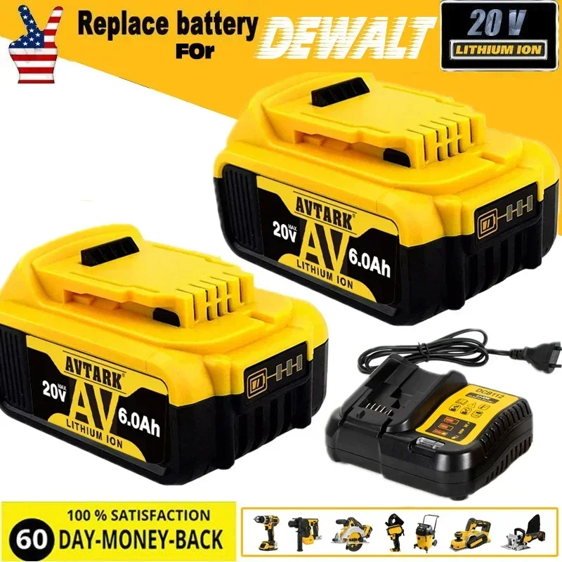 

100% Original 8Ah Lithium Replacement Battery for Dewalt 18V Battery DCB184 DCB200 DCB182 DCB180 DCB181 DCB182 DCB201 DCB206