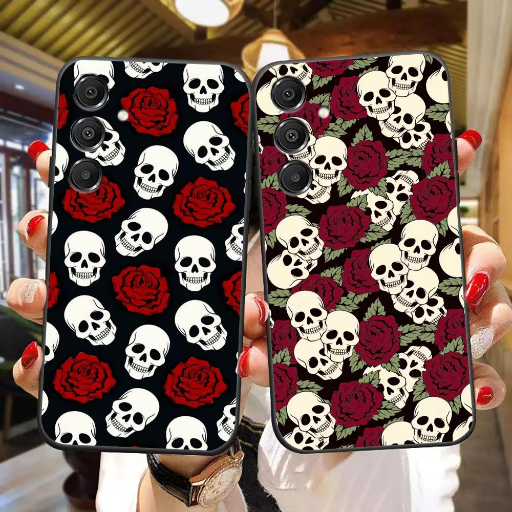 Phone Case For Samsung A14 A15 A16 A17 A22 A23 A26 A27 A32 A35 A36 A52 A53 A54 A55 A56 A57 A71 A72 A37 Cover Colored Skull Art