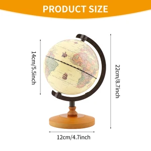 Karte des Landes der Weltkugel in englischer Sprache, Retro -Holzbasis, Landinstrument, geografische Ausbildung, Tischdekoration 6 Hauptverkaufsglotzo Terraqueo Giant - №4