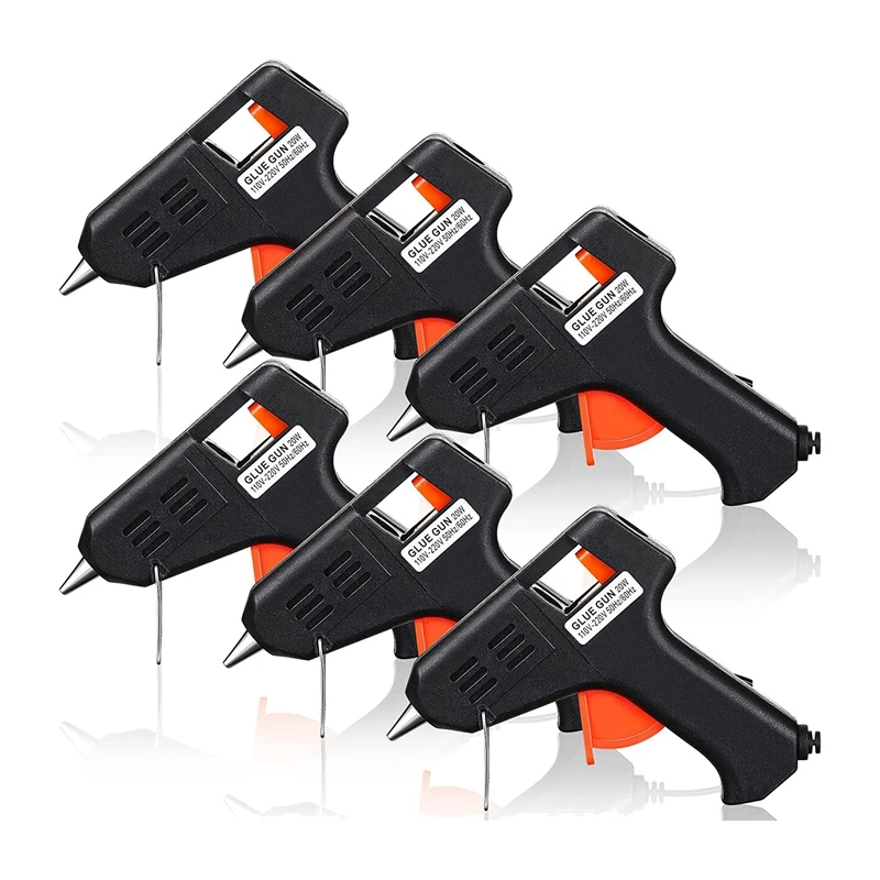 

6 Pcs Mini Hot Glue-Gun For Class Project, Small Glue-Gun For School Craft Safe Glue-Gun For DIY Craft 20W,US Plug