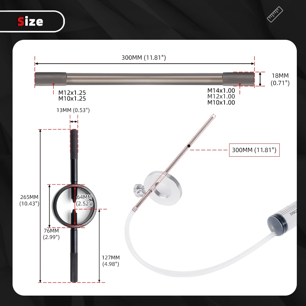 MUGE-Strumento del compressore della molla della forcella per moto e kit di strumenti del livello dell'olio della forcella per la riparazione della sospensione anteriore EM1091