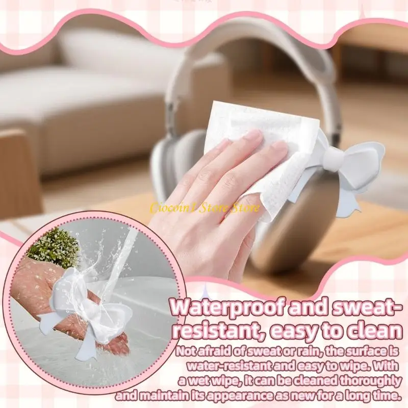 A3PC Fashionable Earphone Bows Decors In Silicone Construction Fits for Most Headphone