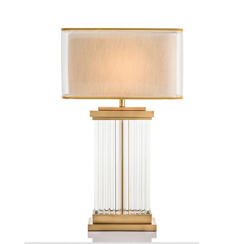 Glass desk lamp, simple model room bedroom study desk lamp