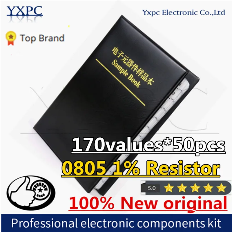 170values x50pcs 0805 1% 0R~10M resistor book full series empty book Sample Book Kit smd resistors