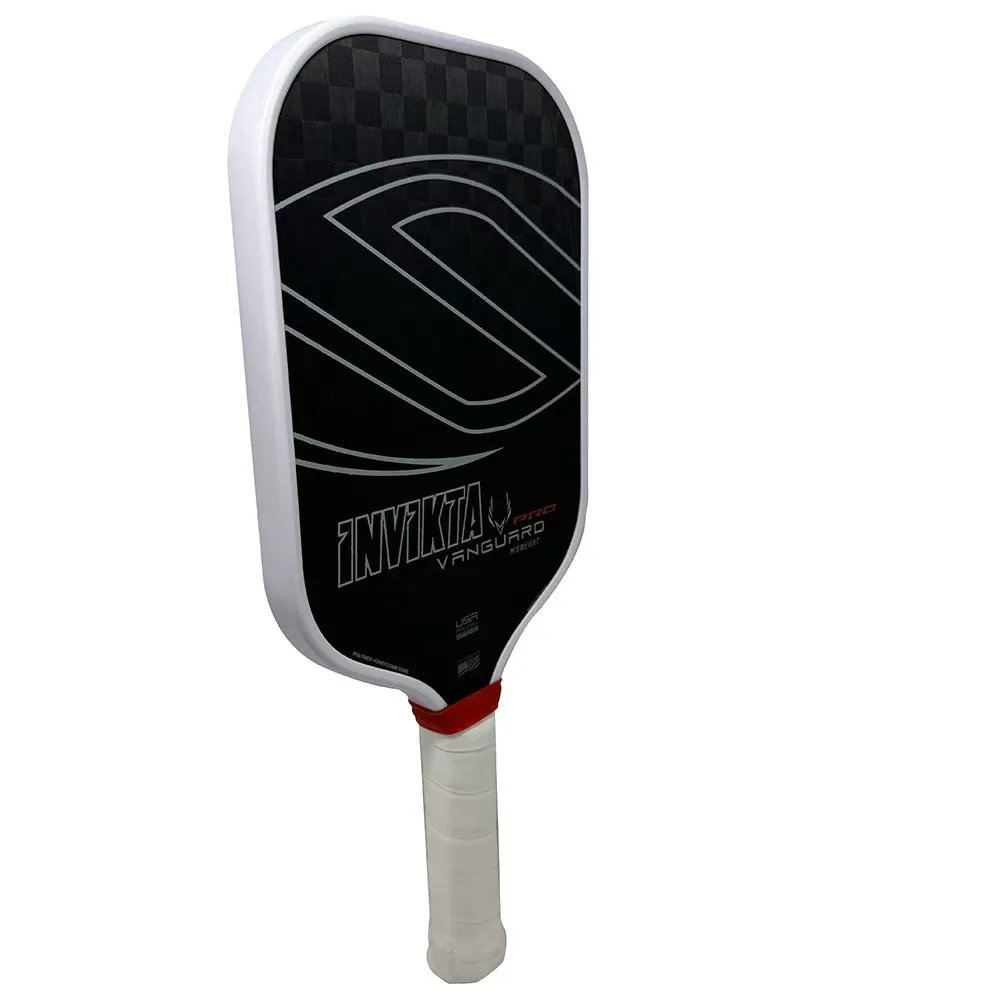 INVIKTA VANGUARD PRO 12K Raw Carbon Fiber Pickleball Paddle 16mm Polymer Honeycomb Core Supreme Spins and Control Ehanced Power