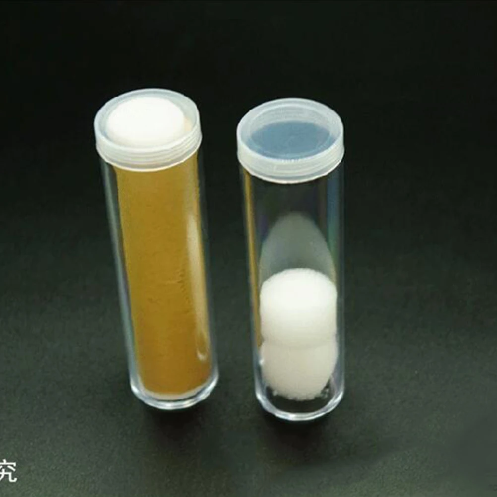 10 Pcs Coin Storage Cases High Transparent Round Holders Tubes Sealed Lids Suitable Candy Samples Liquids Key Safes