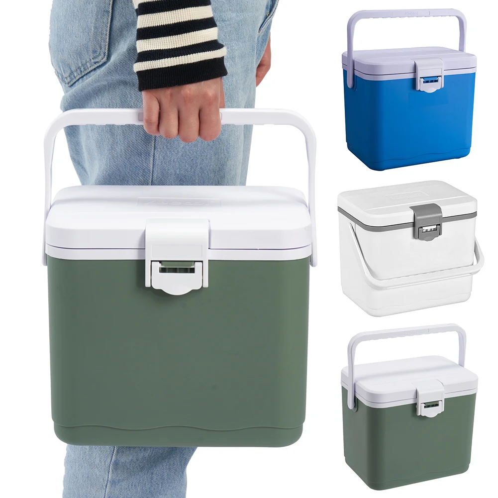 

4.5L Insulated Portable Cooler with Handle Picnic Ice Bucket Heat Preservation Food Storage Cooler Box for Beach Picnic