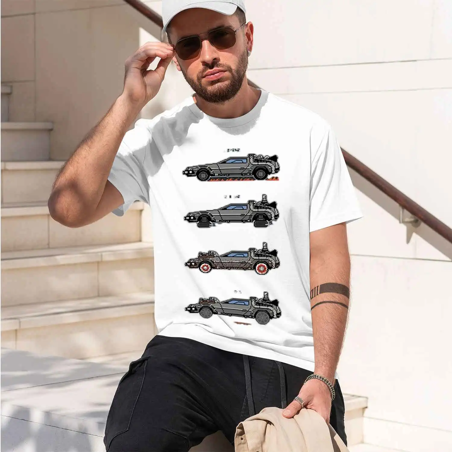 Retro Style Back To The Future Printing Tshirts Men Fashion T-Shirts Summer Loose Tee Clothes Harajuku O-Neck Man 2026 New Model