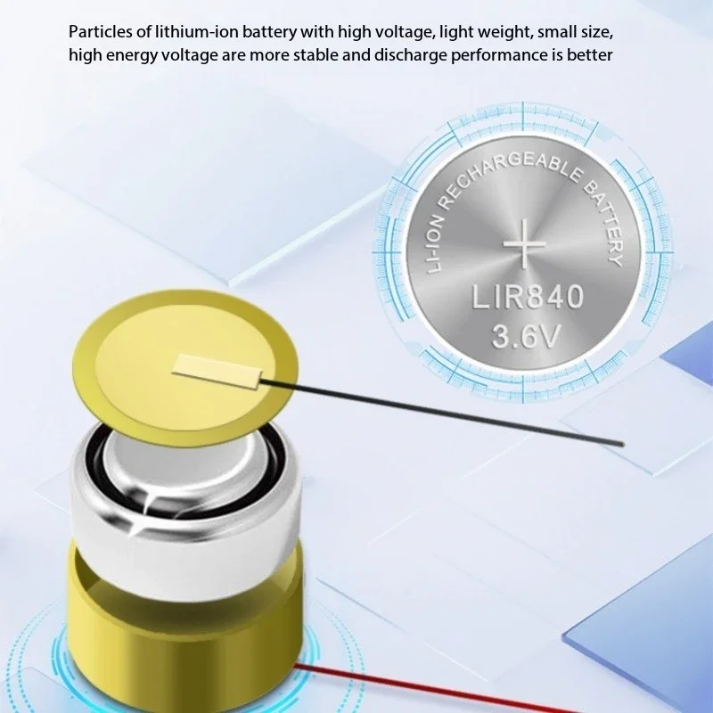 3.6V 18mAh LIR840 Steel Shell Button Battery for TWS Bluetooth Headset Battery
