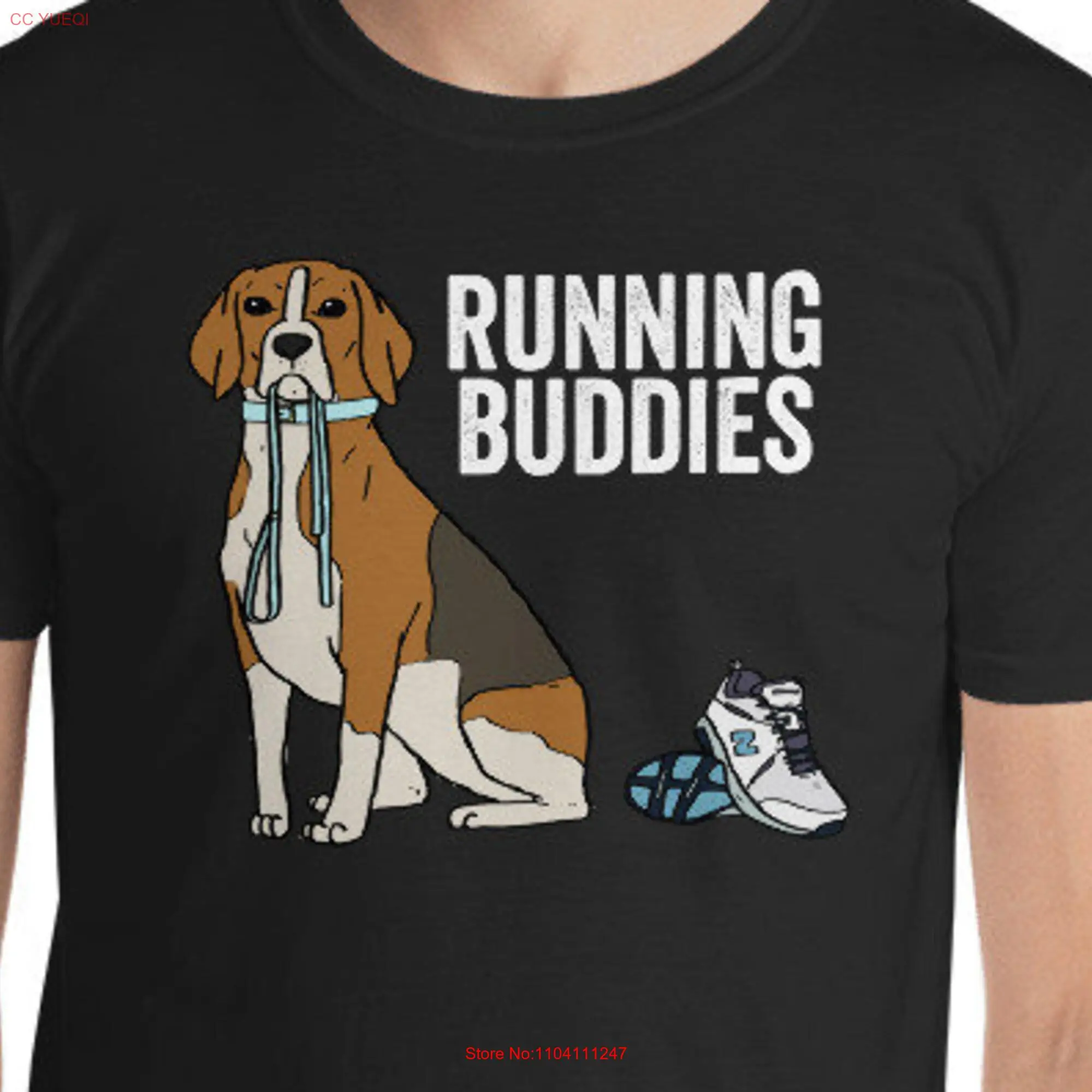 Beagle T Shirt Funny Dog Running Buddies  long or short sleeves