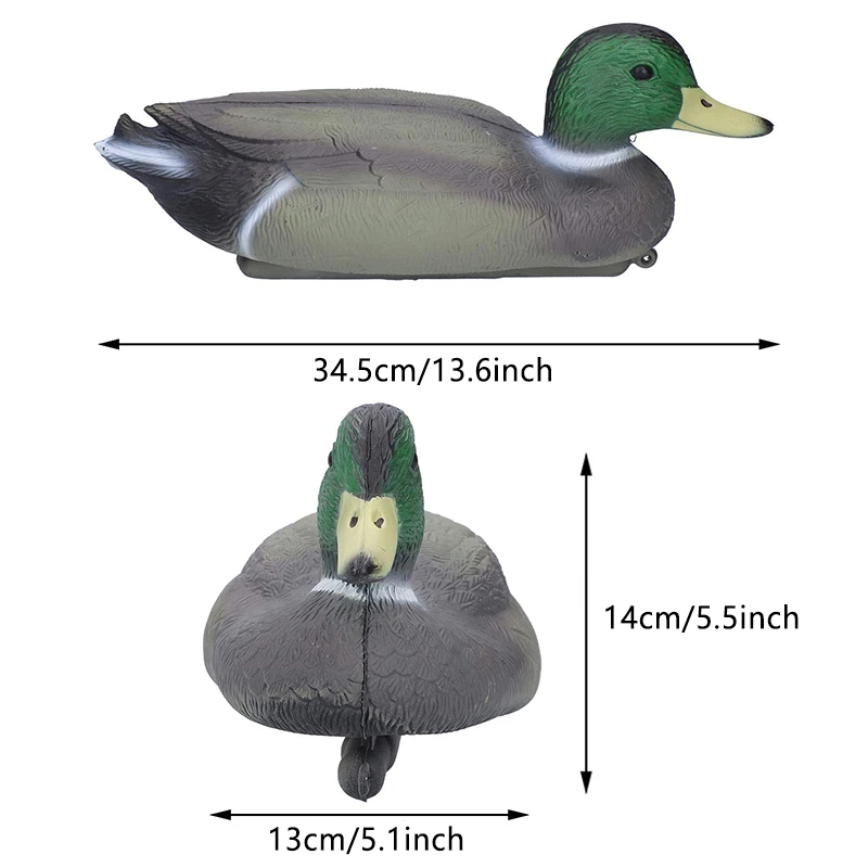 1pc Realistic Plastic Duck Hunting Lure Garden Decoration Floating Head Duck Decoy Outdoor Realistic Duck Lure Garden Decor
