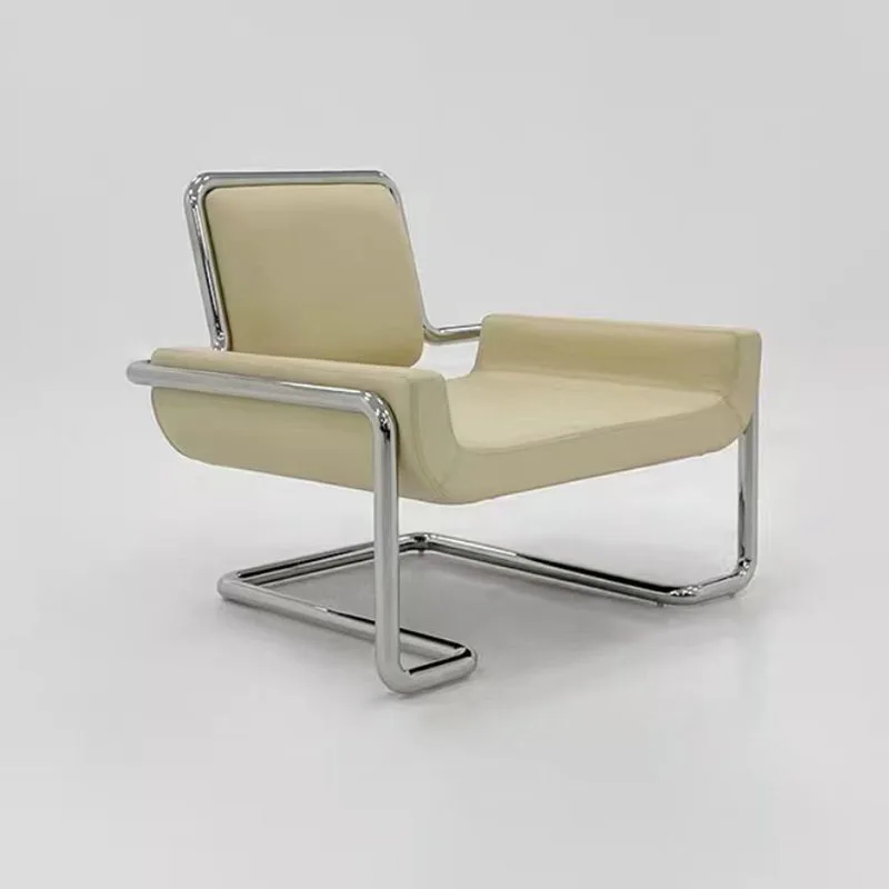 Nordic designer stainless steel embossed modeling stool balcony leisure chair personalized backrest