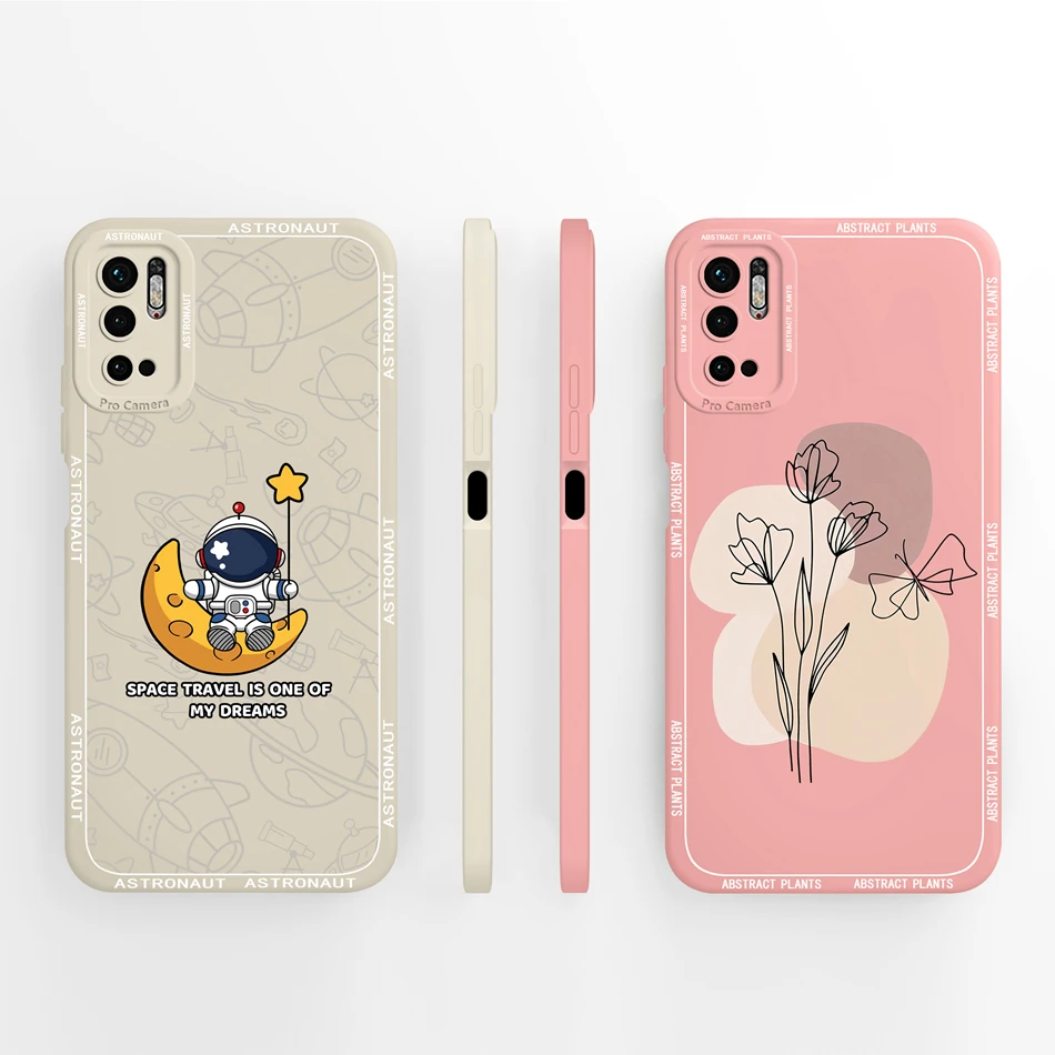 For POCO M3 Pro 5G Case Elegant Rose Full Coverage Anti Choc Fundas Liquid Silicone Protector For POCO M3Pro Phone Back Cover