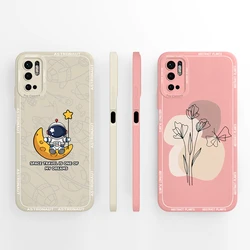 For POCO M3 Pro 5G Case Elegant Rose Full Coverage Anti Choc Fundas Liquid Silicone Protector For POCO M3Pro Phone Back Cover