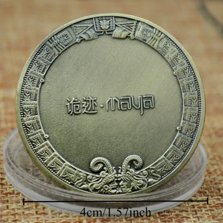 Souvenir Coin  Ancient Bronze Platted Mysterious Collectibles Coin Mexico Mayan Commemorative Coin